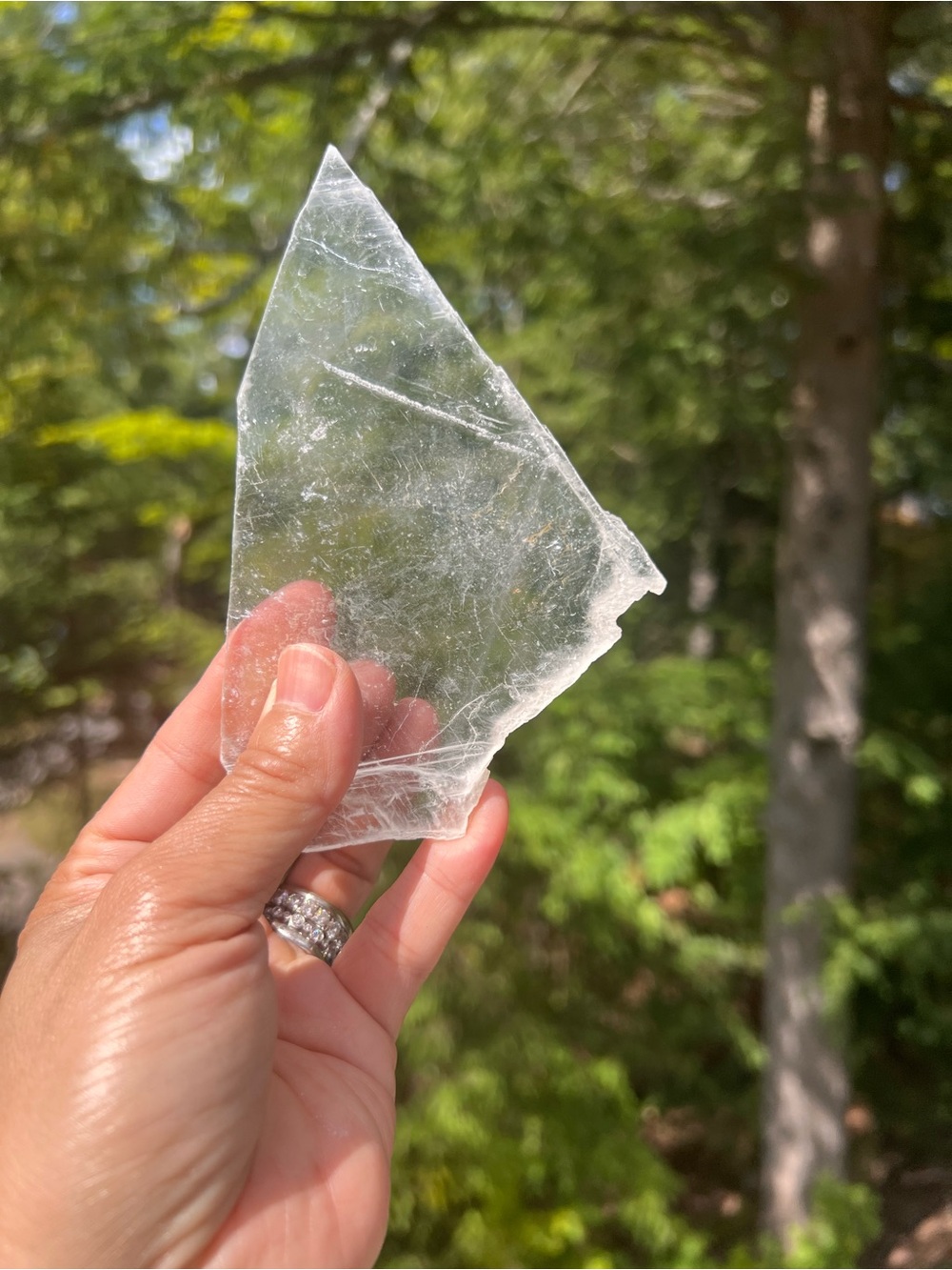 Selenite (8) slab with Stand | Crystal